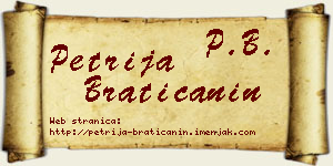Petrija Bratičanin vizit kartica